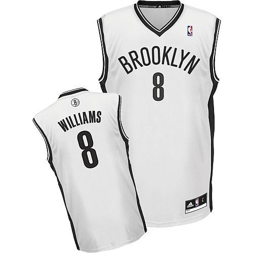 NBA Brooklyn Nets 8 Deron Williams Authentic White Jerseys